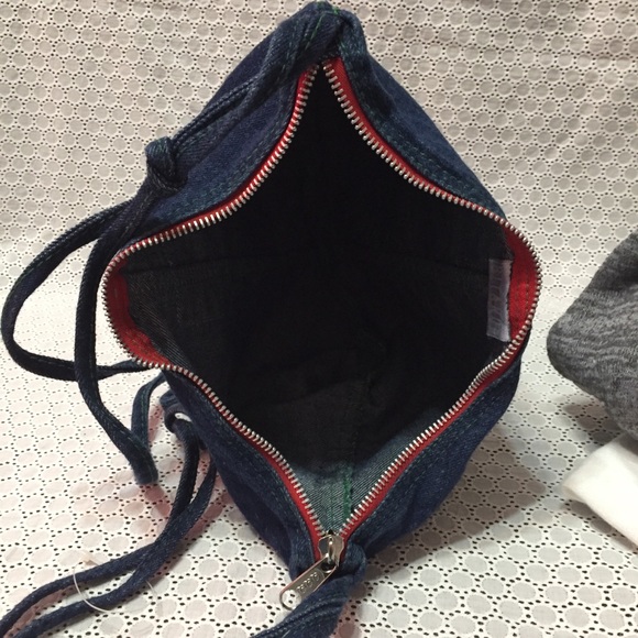 GITANO Vintage VTG 80s Express Aged Denim Jean Purse - Picture 7 of 8